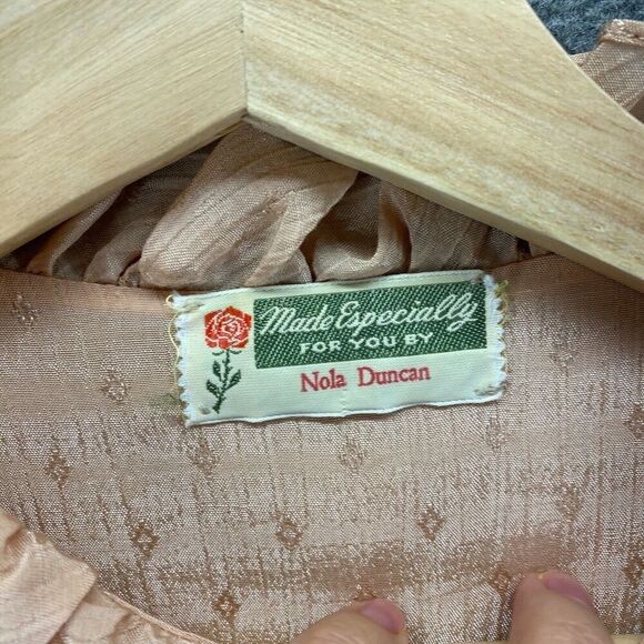 Nola Duncan Dress Women M Medium Beige Sheath Midi 1/2 Button Long Sleeve Casual - Picture 5 of 8